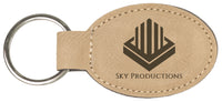 3" x 1 3/4" Laserable Leatherette Oval Keychain