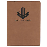 9 1/2" x 12" Laserable Leatherette  or Sublimation Burlap Portfolio with Notepad