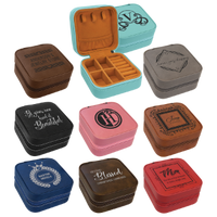 Laserable Leatherette Travel Jewelry Box