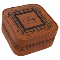 Laserable Leatherette Travel Jewelry Box