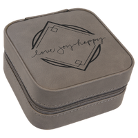 Laserable Leatherette Travel Jewelry Box
