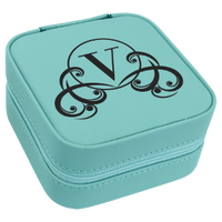 Laserable Leatherette Travel Jewelry Box
