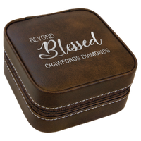 Laserable Leatherette Travel Jewelry Box