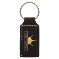 2 3/4" x 1 1/4" Laserable Leatherette Rectangle Keychain