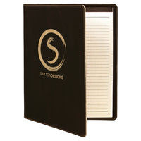 9 1/2" x 12" Laserable Leatherette  or Sublimation Burlap Portfolio with Notepad