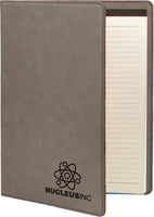 9 1/2" x 12" Laserable Leatherette  or Sublimation Burlap Portfolio with Notepad