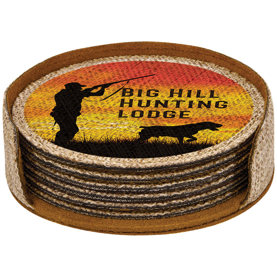 Sublimatable Burlap Square 6-Coaster Set