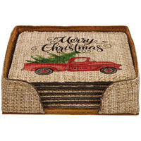 Sublimatable Burlap Square 6-Coaster Set