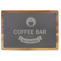 13" x 9" Acacia Wood/Slate Cutting Board