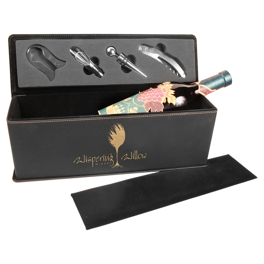 Leatherette Wine Box with Tools