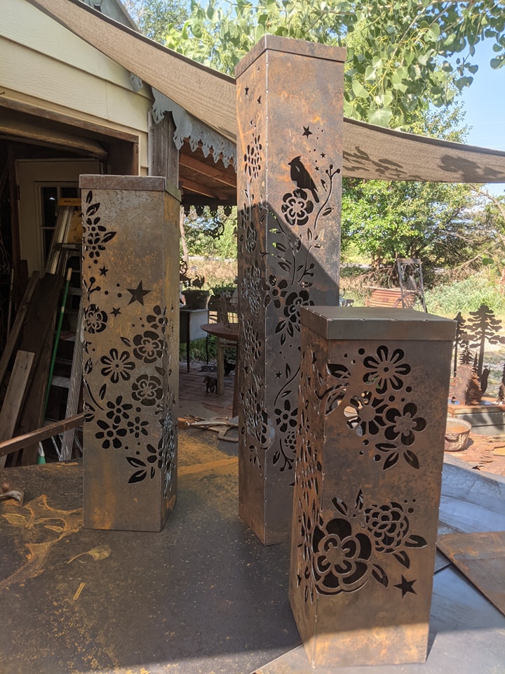 Metal Garden Pillars