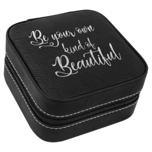 Laserable Leatherette Travel Jewelry Box