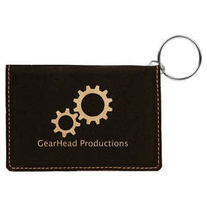 Laserable Leatherette Keychain ID Holder