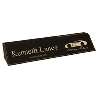 Laserable Leatherette Desk Wedge with Business Card Holder
